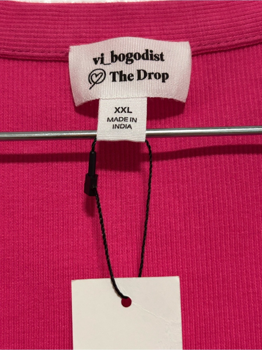 NWT The Drop Hot Pink Button-Front Midi Dress - Picture 2 of 5